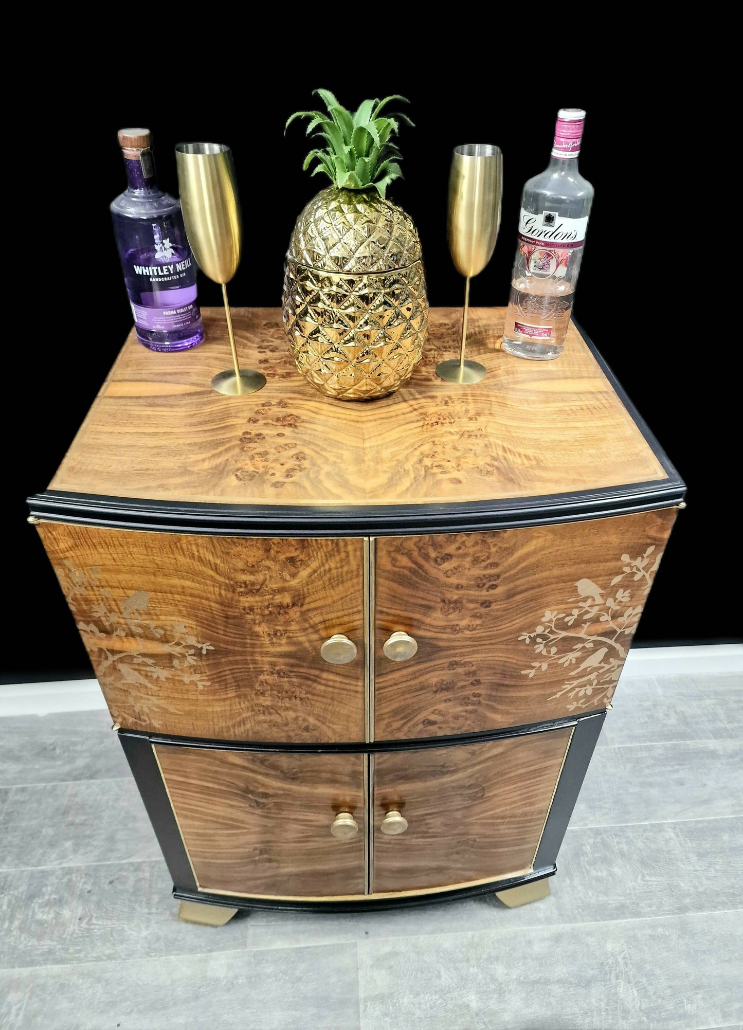 Art Deco Walnut Wine Cabinet