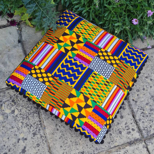 Kente Inspired Vintage Footstool
