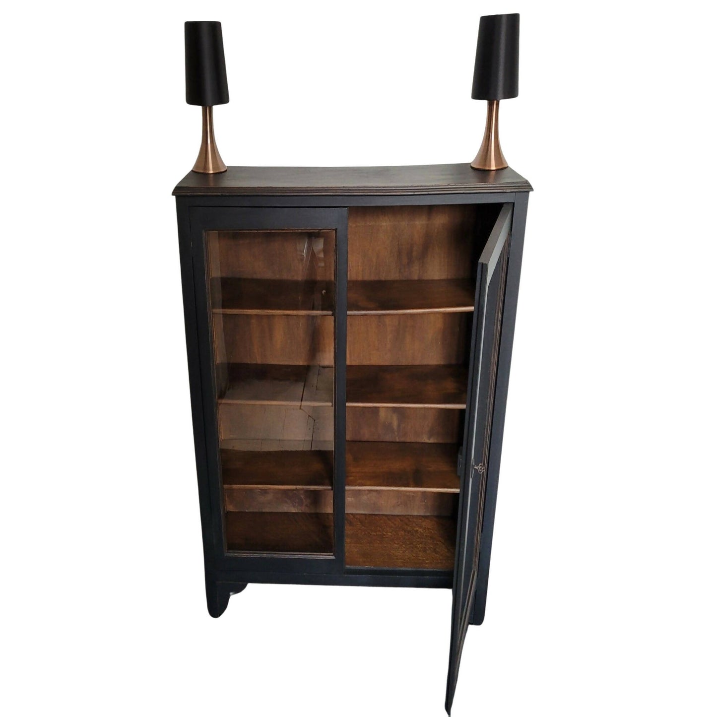 Black Vintage Drinks Display Cabinet