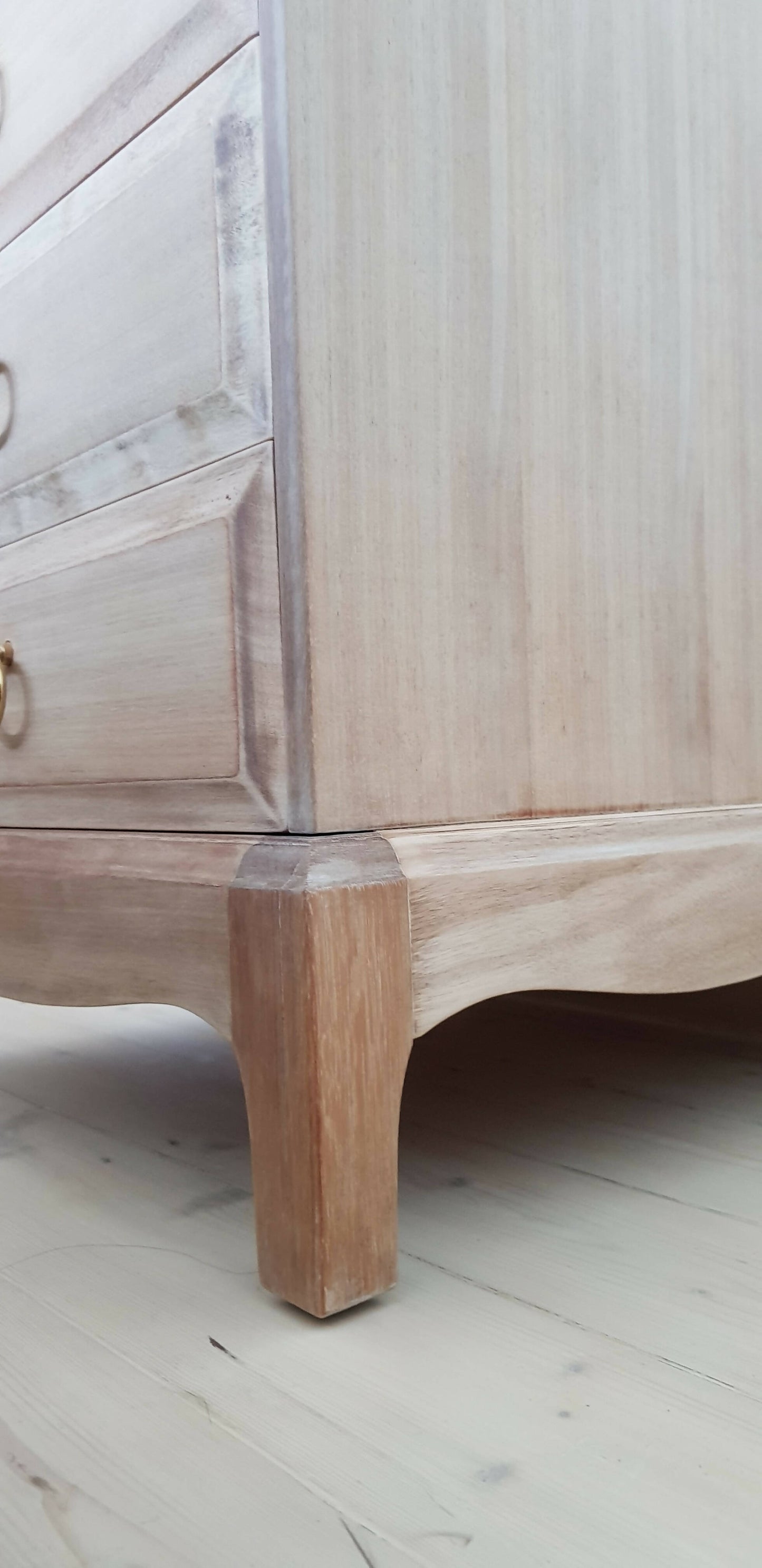 Stag Minstrel rustic, weathered style bedside table, Stag drawers natural colour