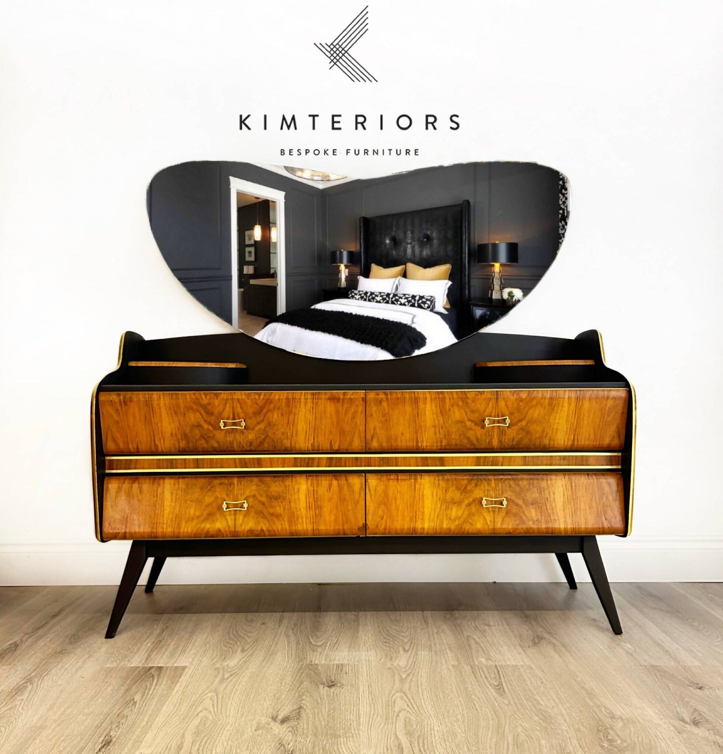 Black and Gold Dressing Table