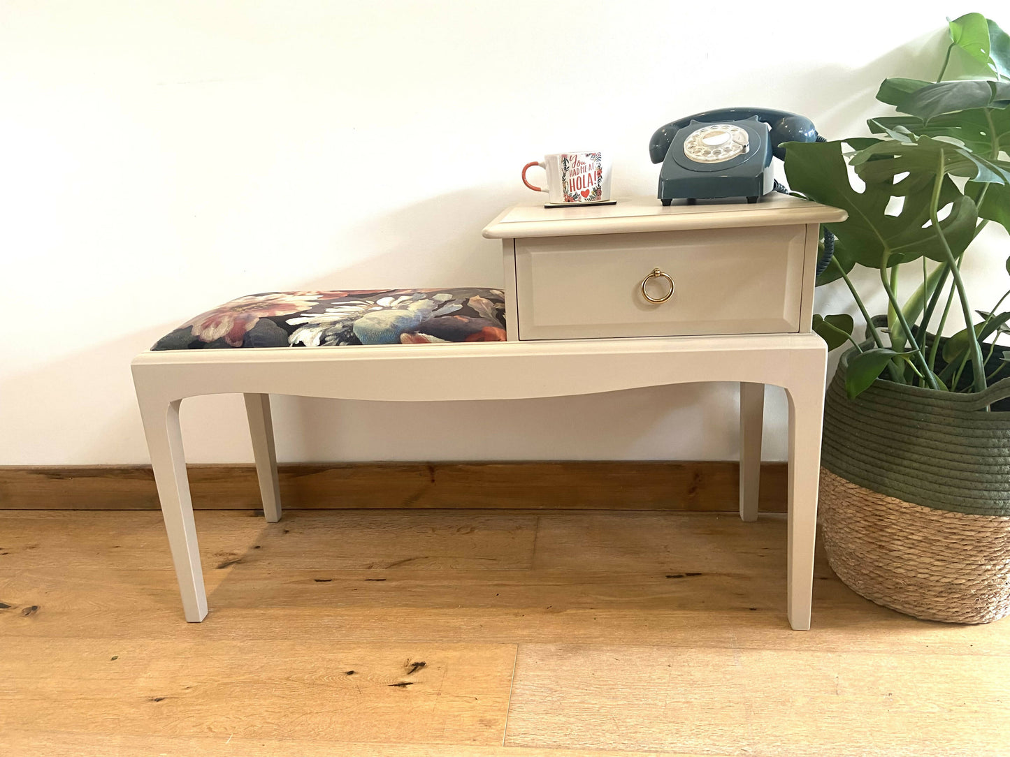 NOW SOLD Stag retro telephone table/hallway bench