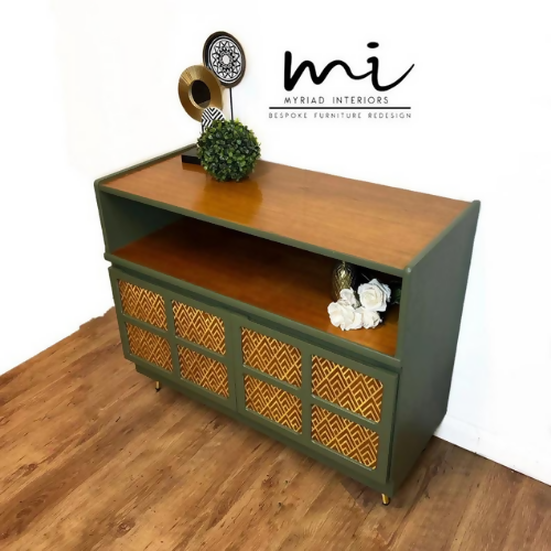 Made to Order Nathan Sideboard, media unit, tv stand, drinks cabinet, console, olive green, cupboard, retro, mid century modern