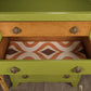 Vintage Green Lebus Tallboy Chest of Drawers