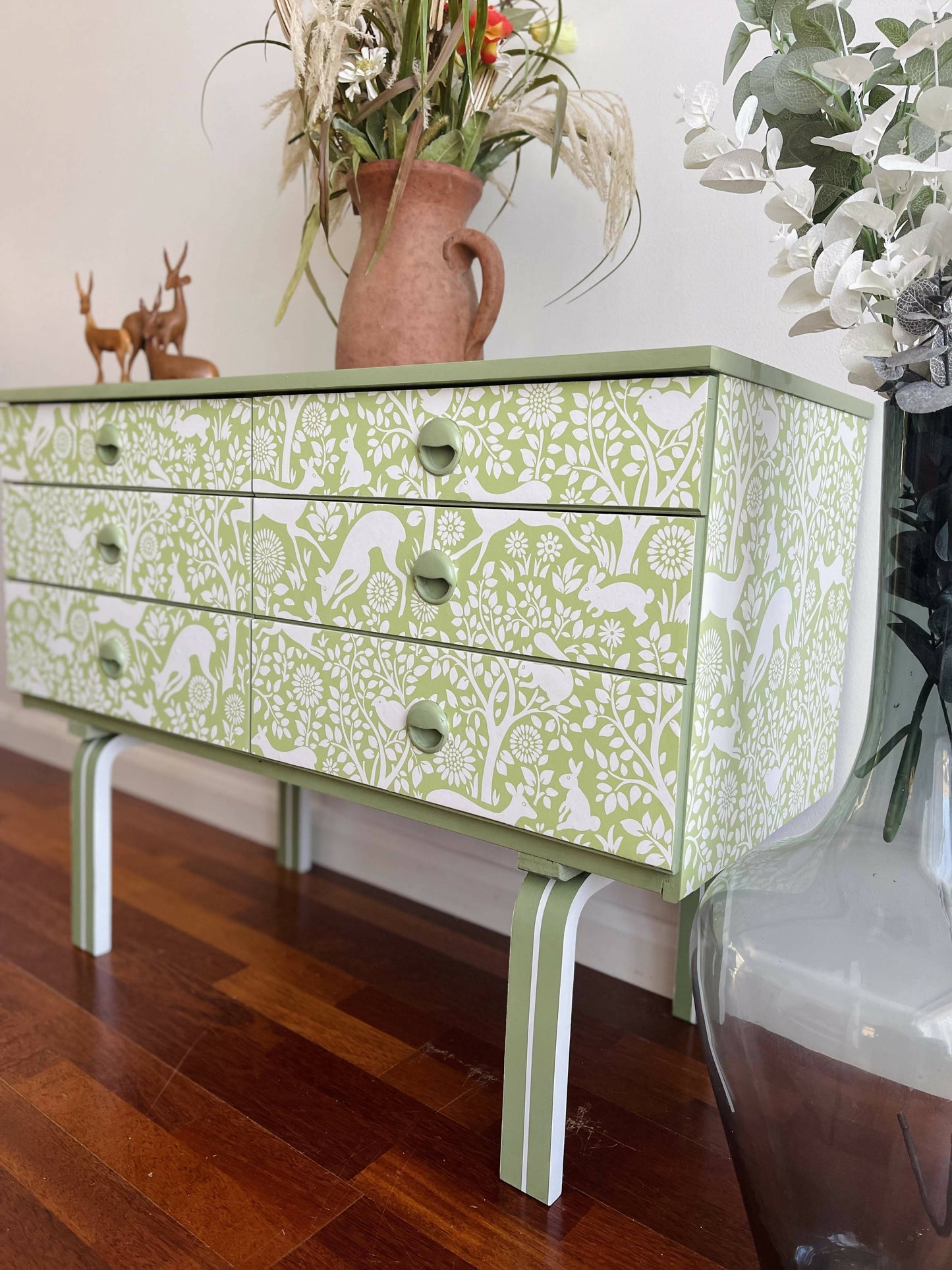 Sage Green Vintage Sideboard / Chest of Drawers