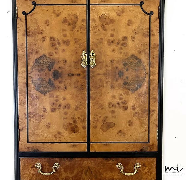 Vintage Cocktail Cabinet, Queen Anne Drink Cabinet Art Deco