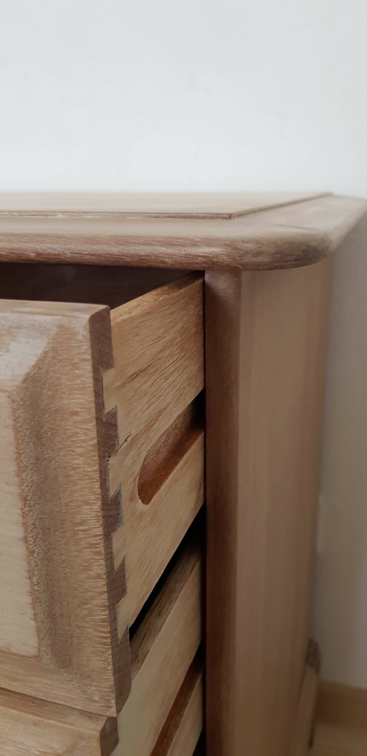 Stag Minstrel rustic, weathered style bedside table, Stag drawers natural colour