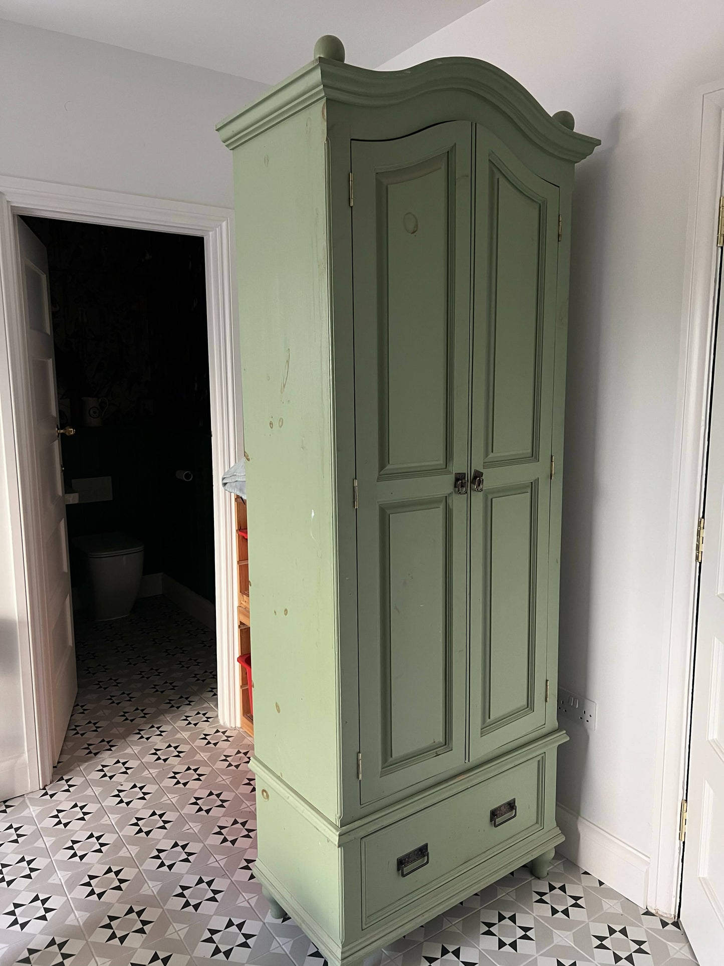 Beautiful Painted Pine Storage Cupboard