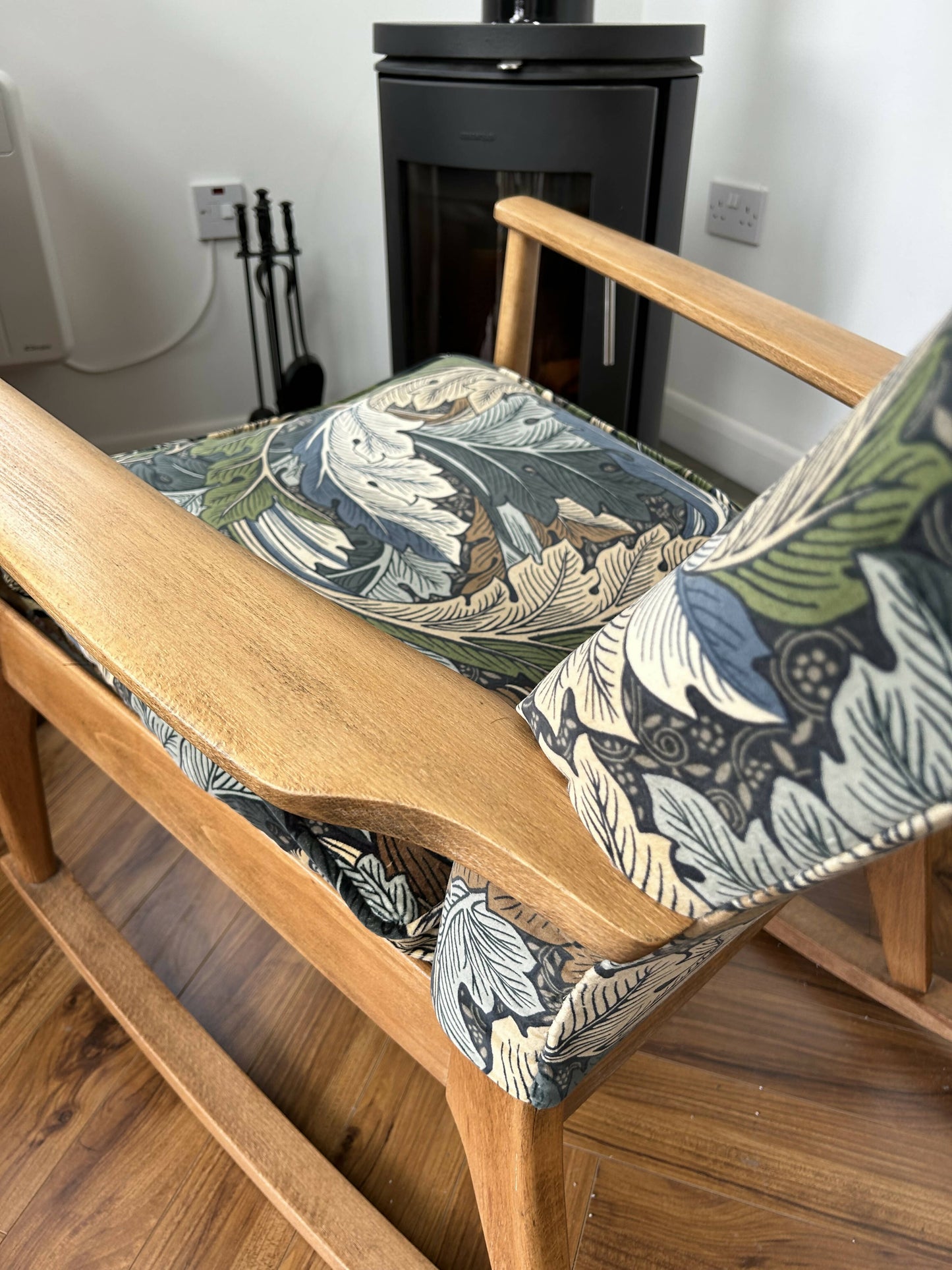 1970s Vintage Unique PK Rocking Chair William Morris velvet