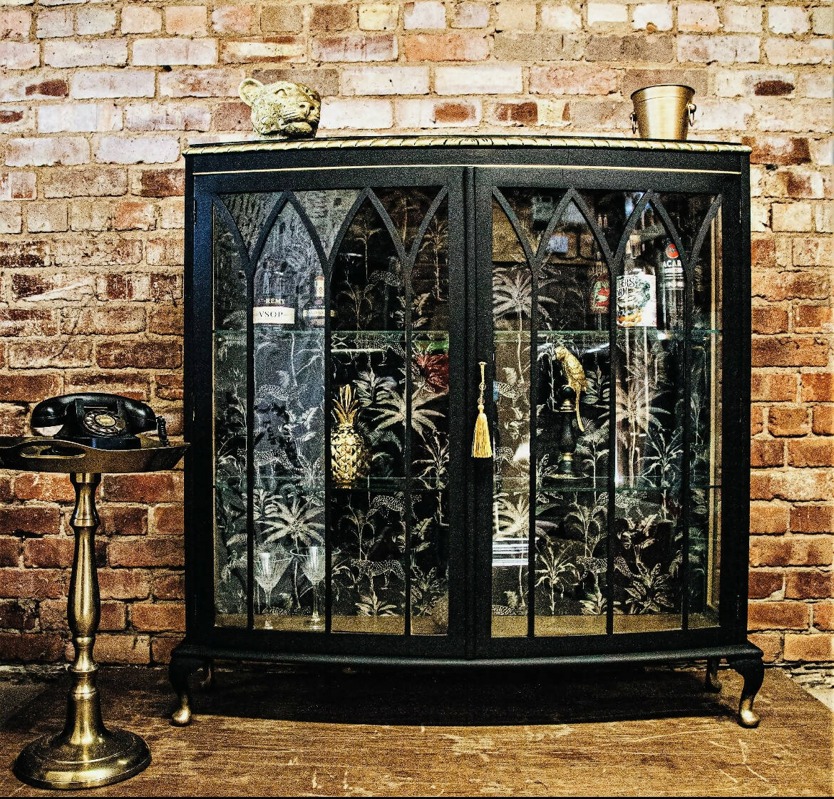 Black Art Deco Display Cabinet
