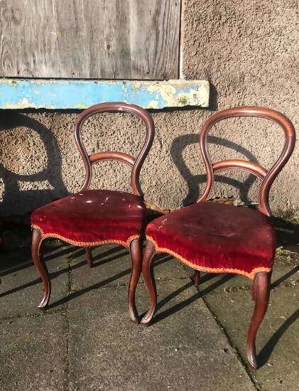 Two Antique Balloon Chairs
