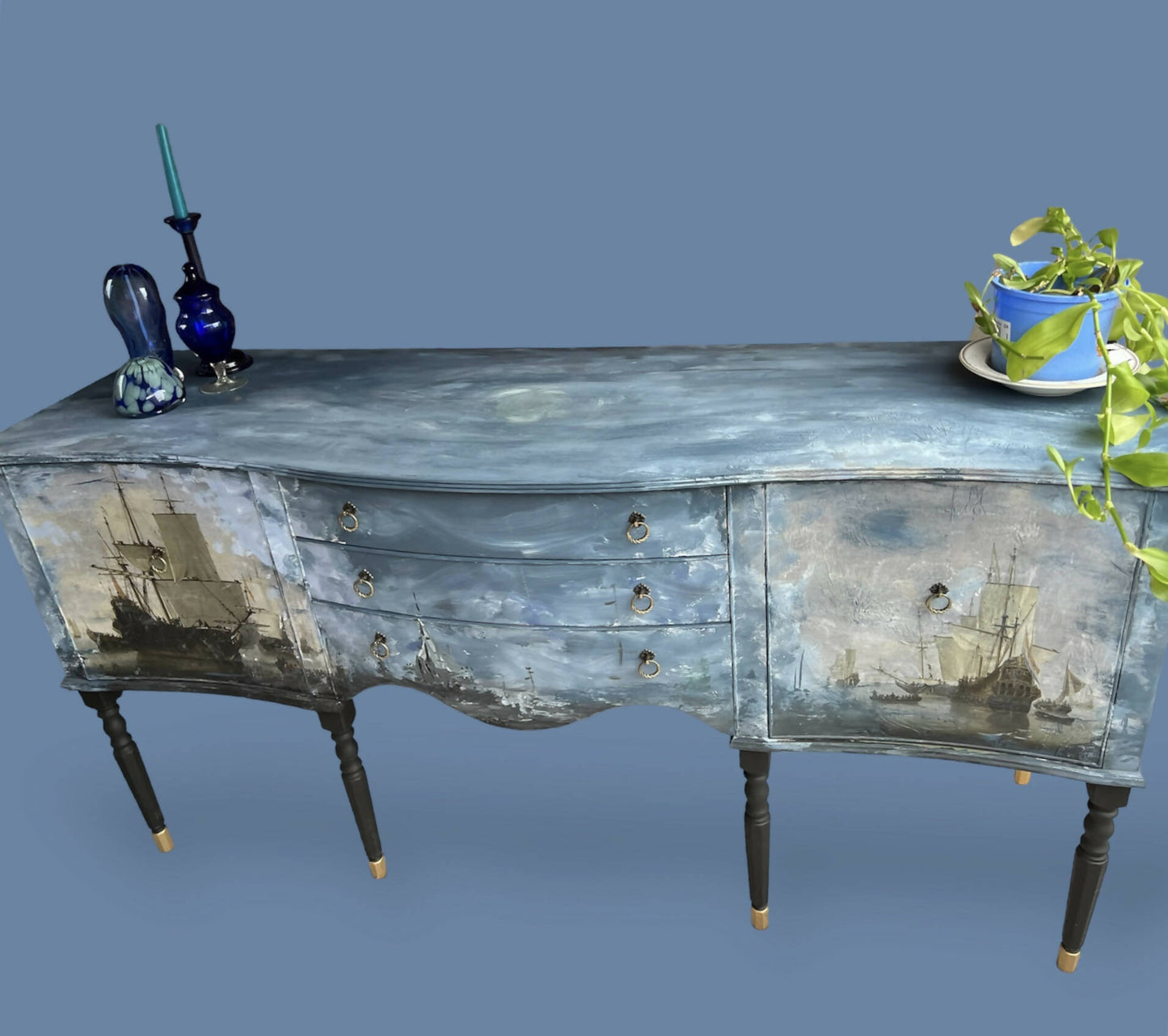 NOW SOLD - UNIQUE SIDEBOARD - MARITIME THEME