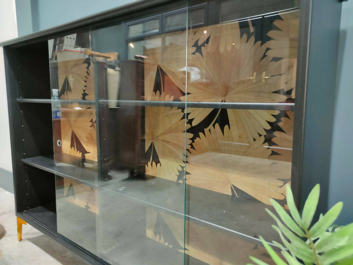 Mid Century Glass Fronted Bookcase/Cabinet