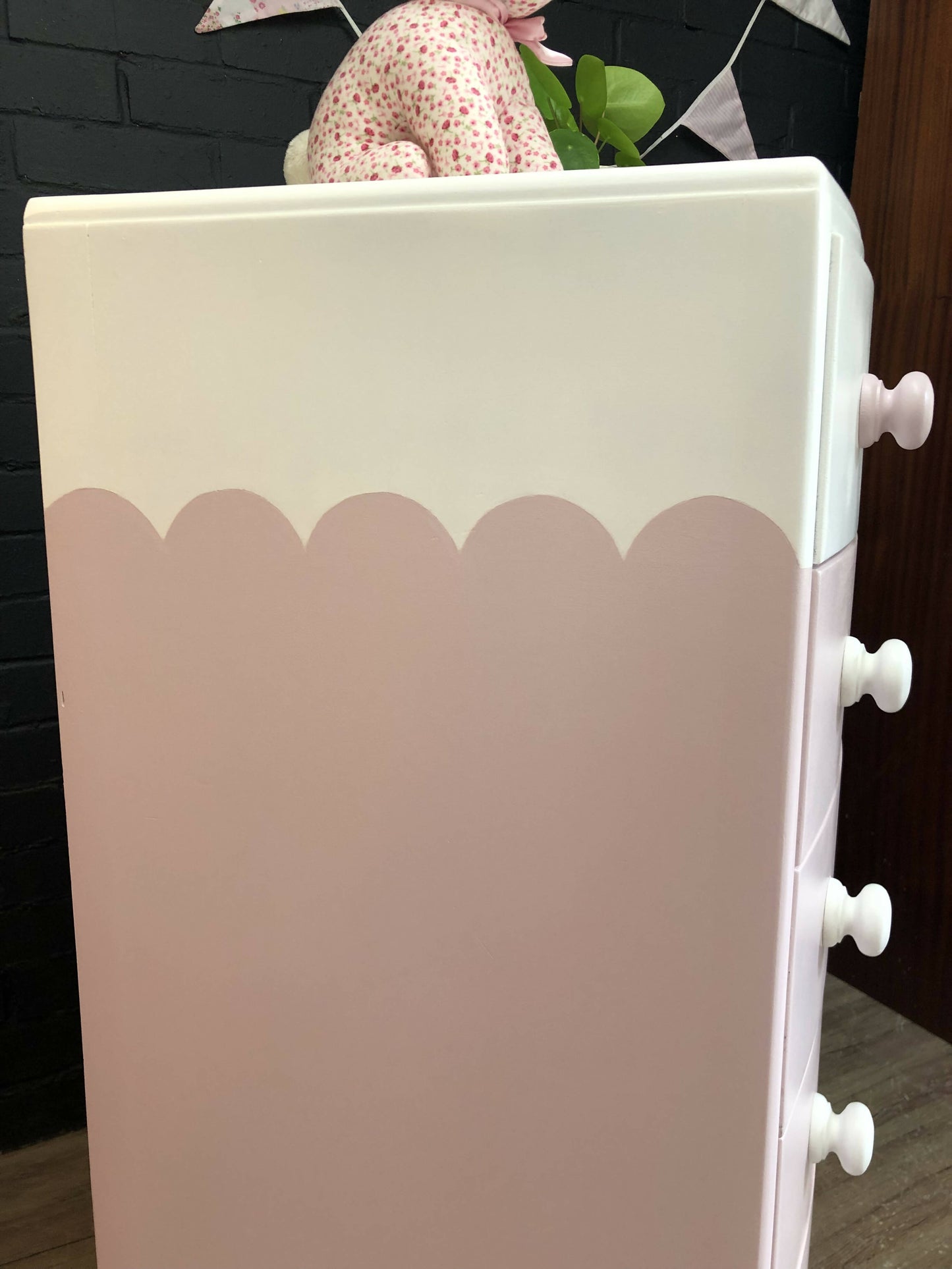 MADE TO ORDER: Baby Pink and White girl's bedroom chest of drawers