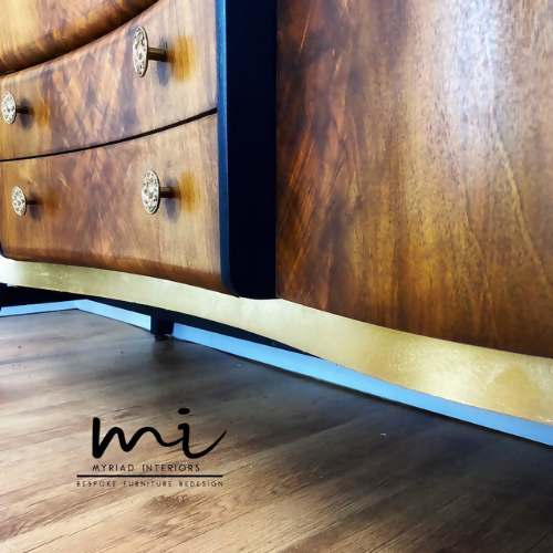 Refurbished vintage Beautility cocktail cabinet, Art Deco, hand painted, drinks cabinet, gin bar, burr walnut - commissions available -