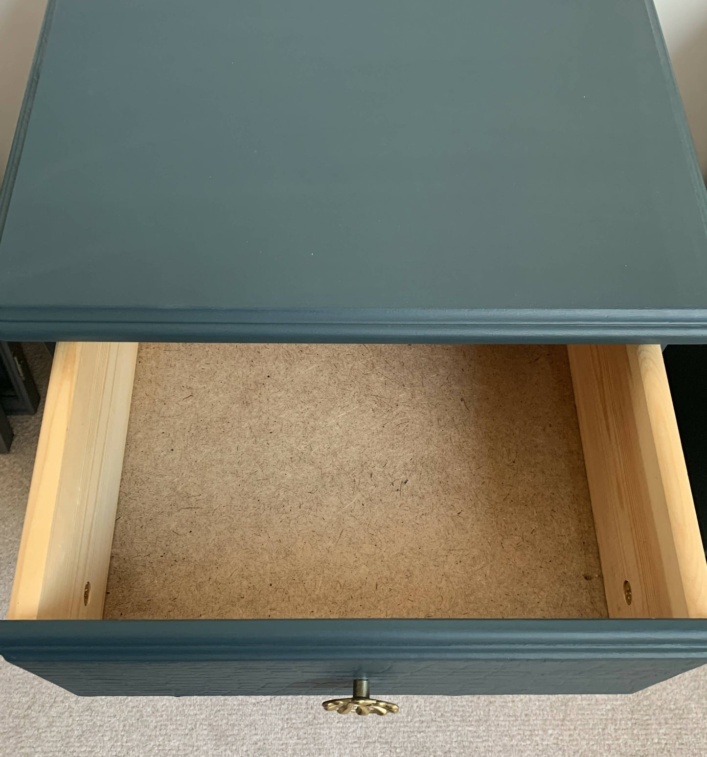 NOW SOLD Commission Available - Green and Gold Mock Croc Bedside Tables