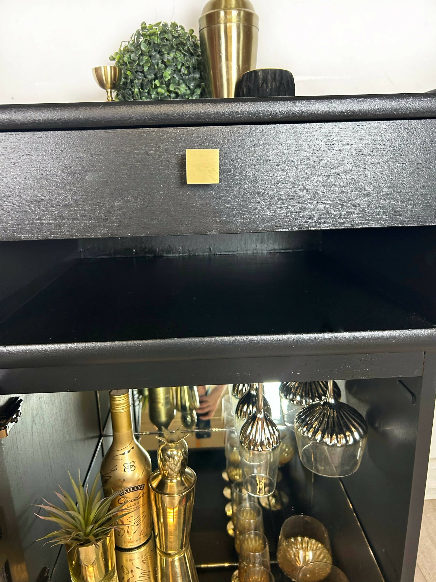 Nathan Sleek Black Drinks Cabinet