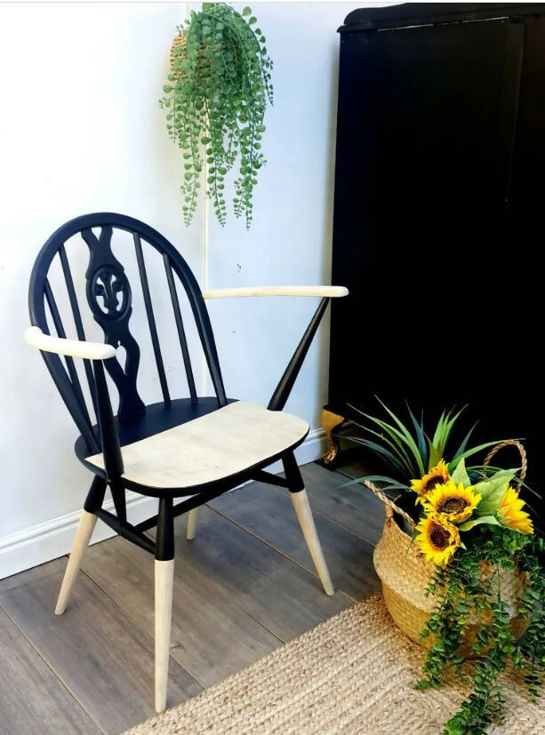 Vintage Black Windsor Chair