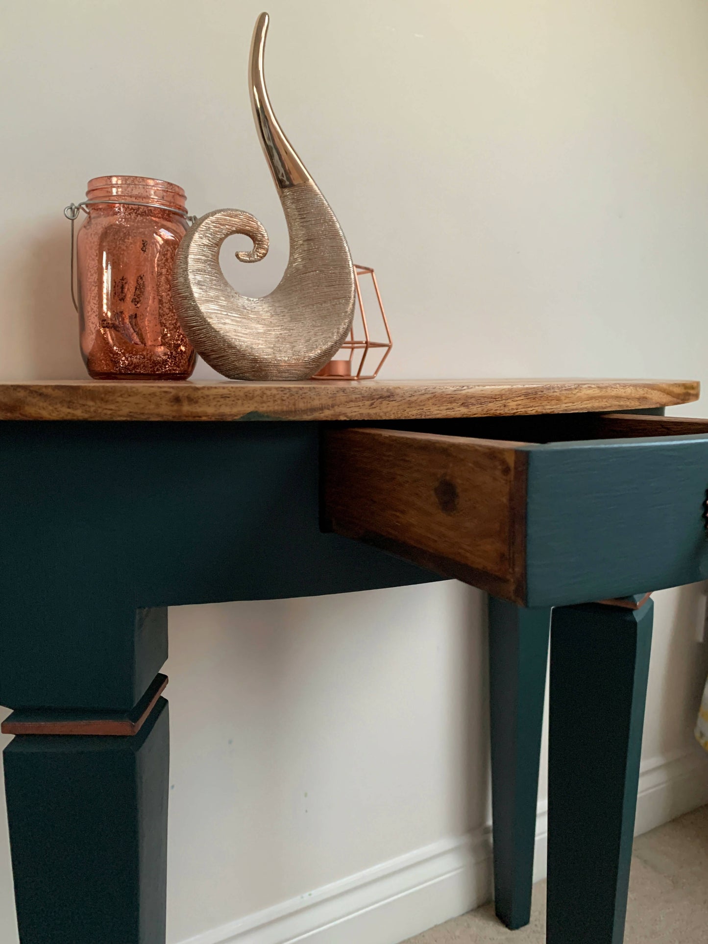 Green Demi Lune Console Table
