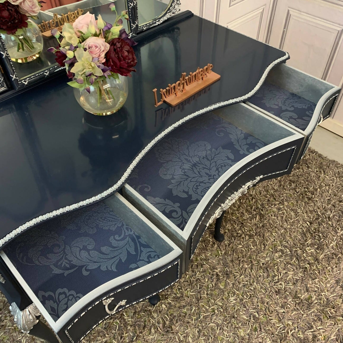 Vintage Carved Dressing Table