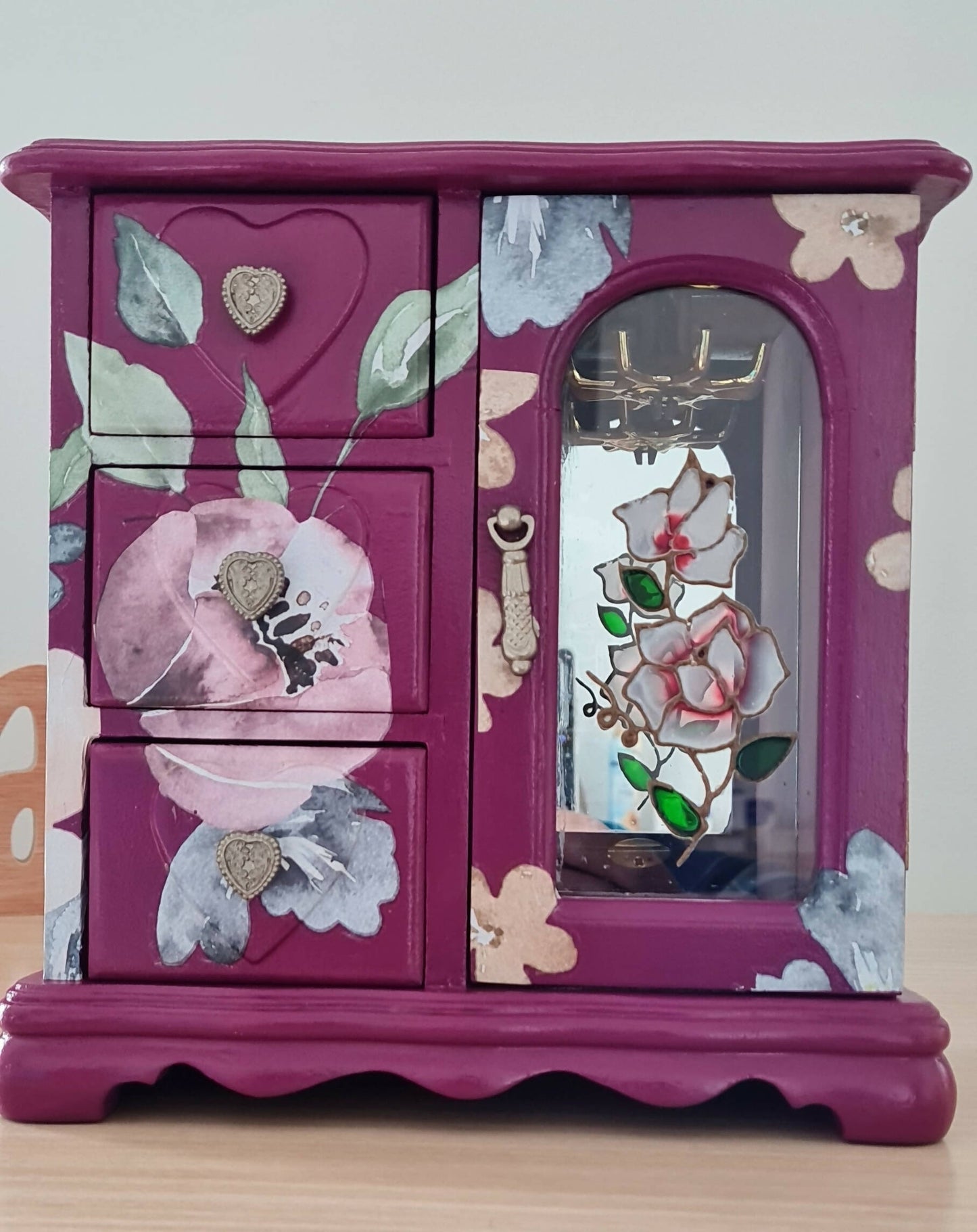 Floral Handpainted Jewellery Box