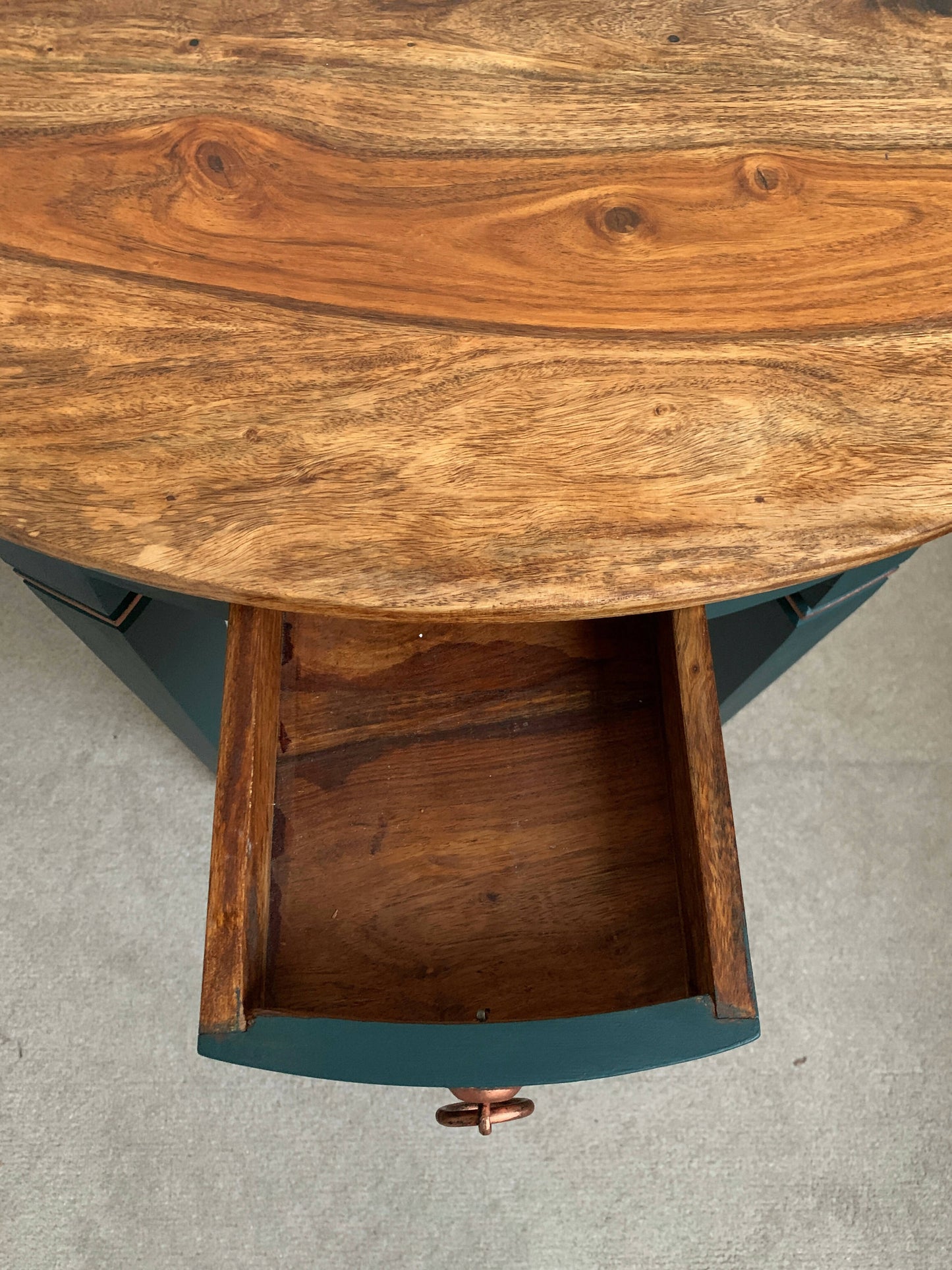 Green Demi Lune Console Table