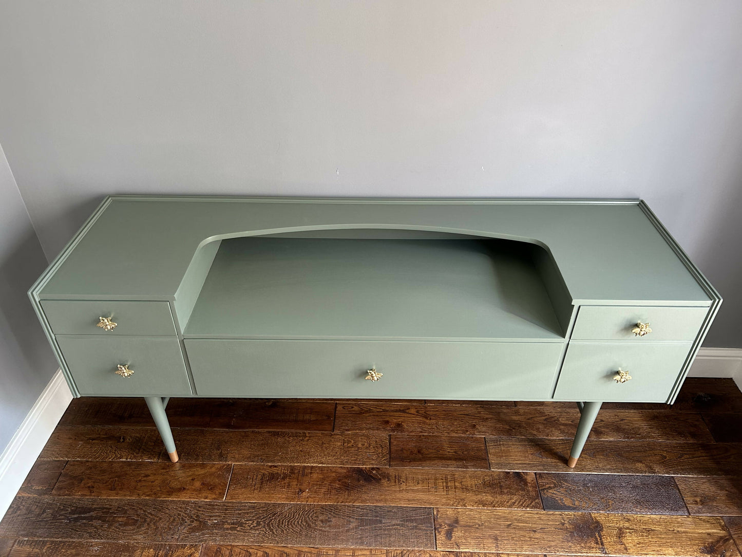 **NOW SOLD**Restyled Meredew furniture sideboard in Serenity green Satin