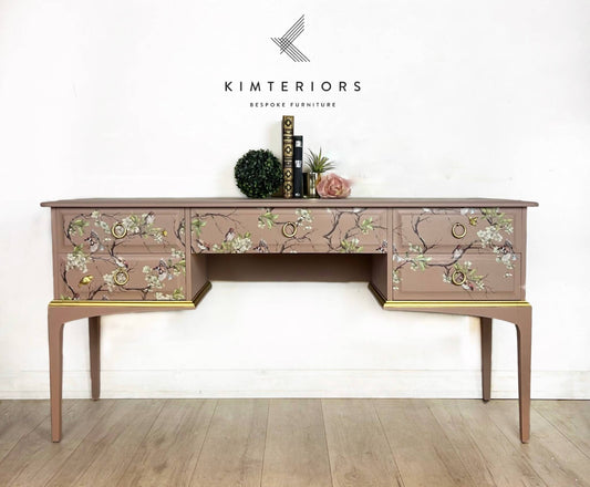 French Stag Pink Writing Desk/Dressing Table