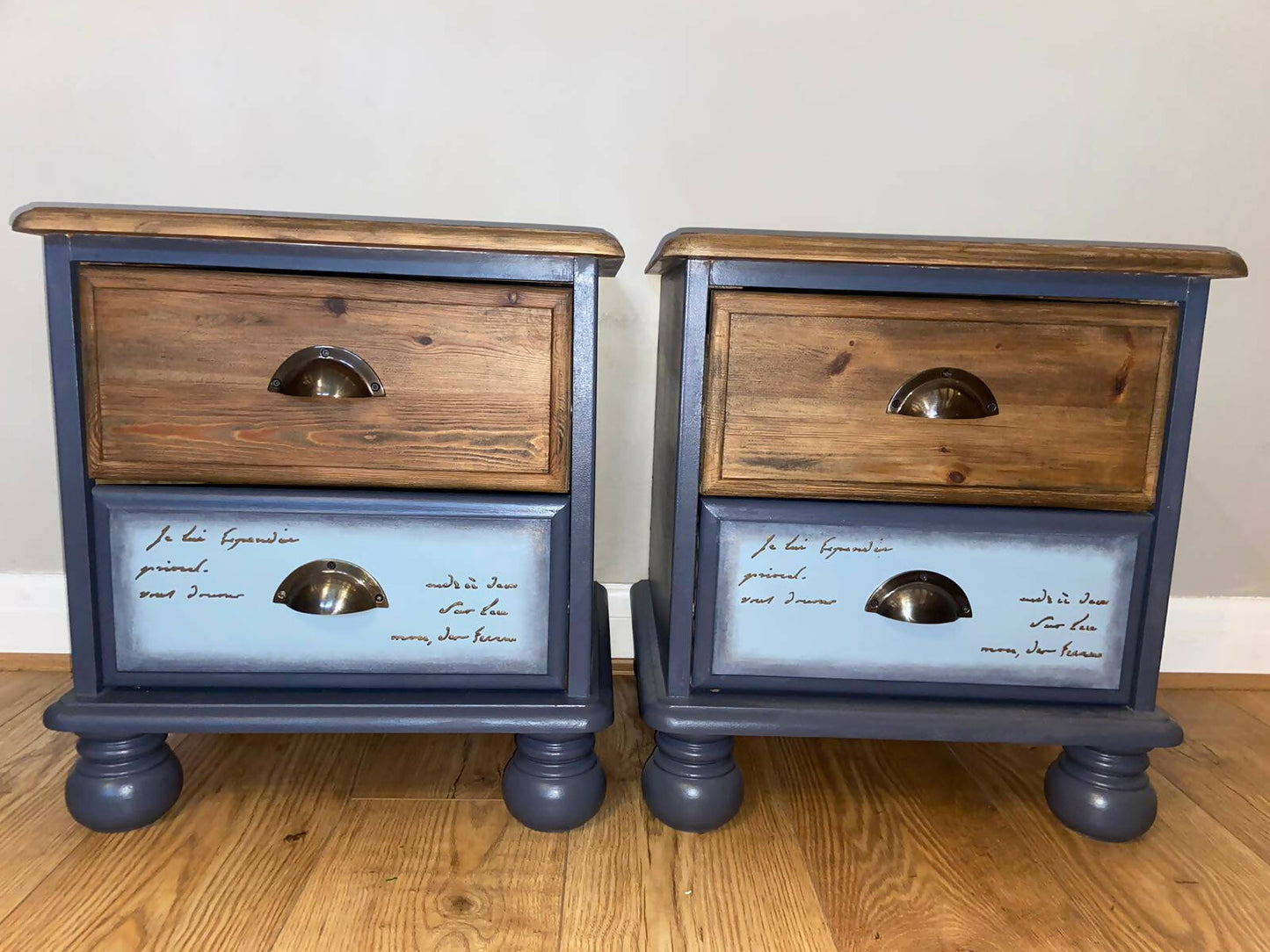 Upcycled bedside cabinets