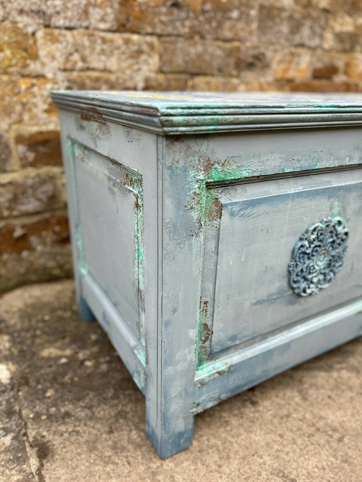 Blue Vintage Ottoman / Bed Box