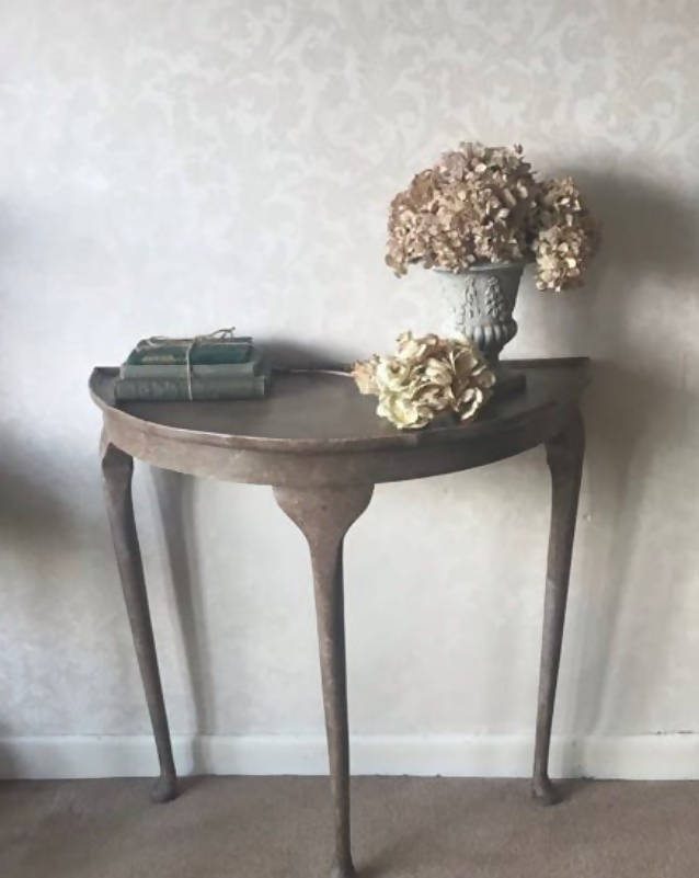 Grey Demi-lune Table / Hallway Table