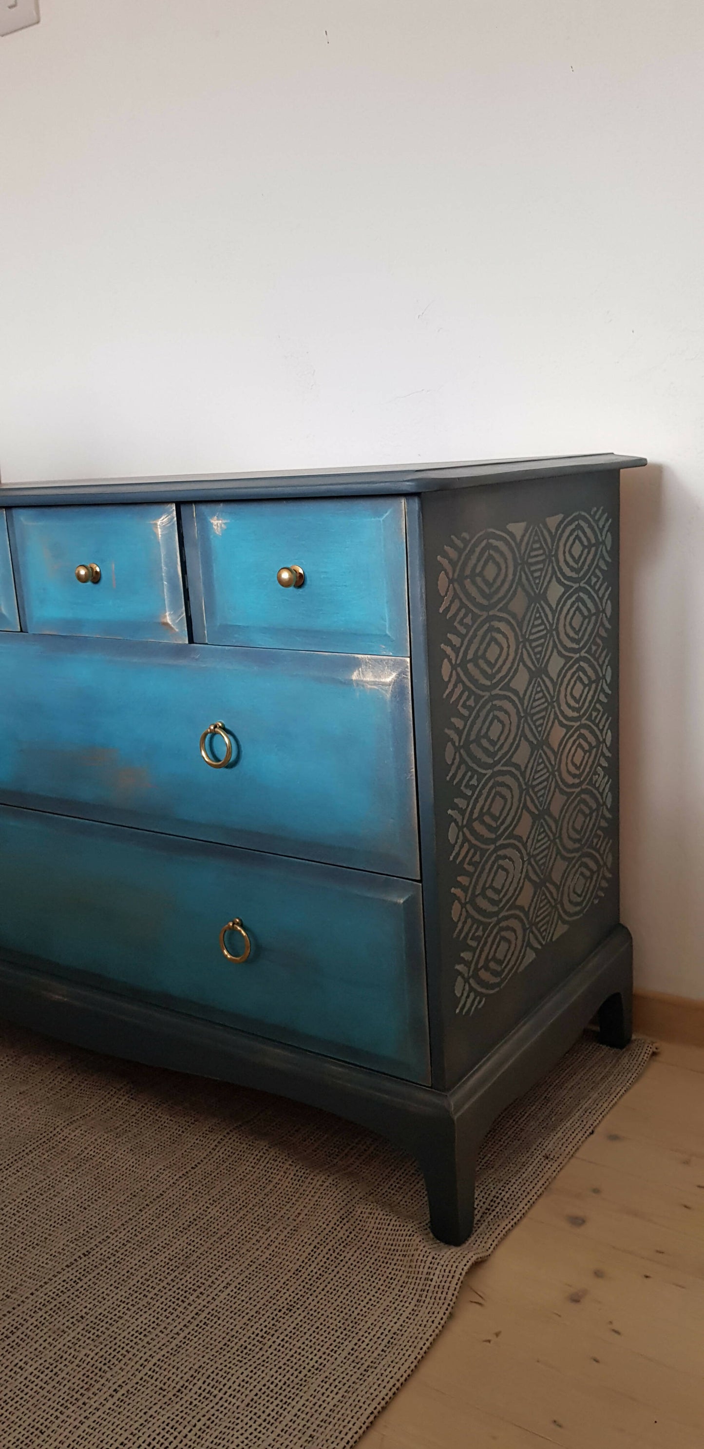 Large Vintage Stag Chest of Drawers