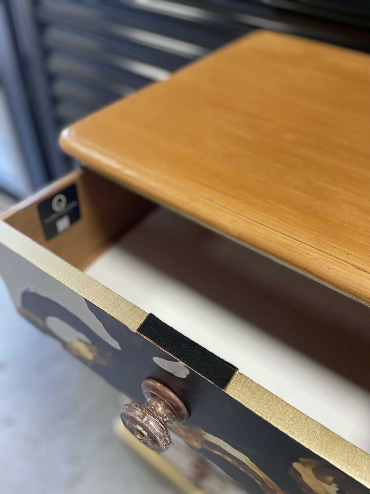 Magnificent Golden Medusa Mid-Century chest of four drawers