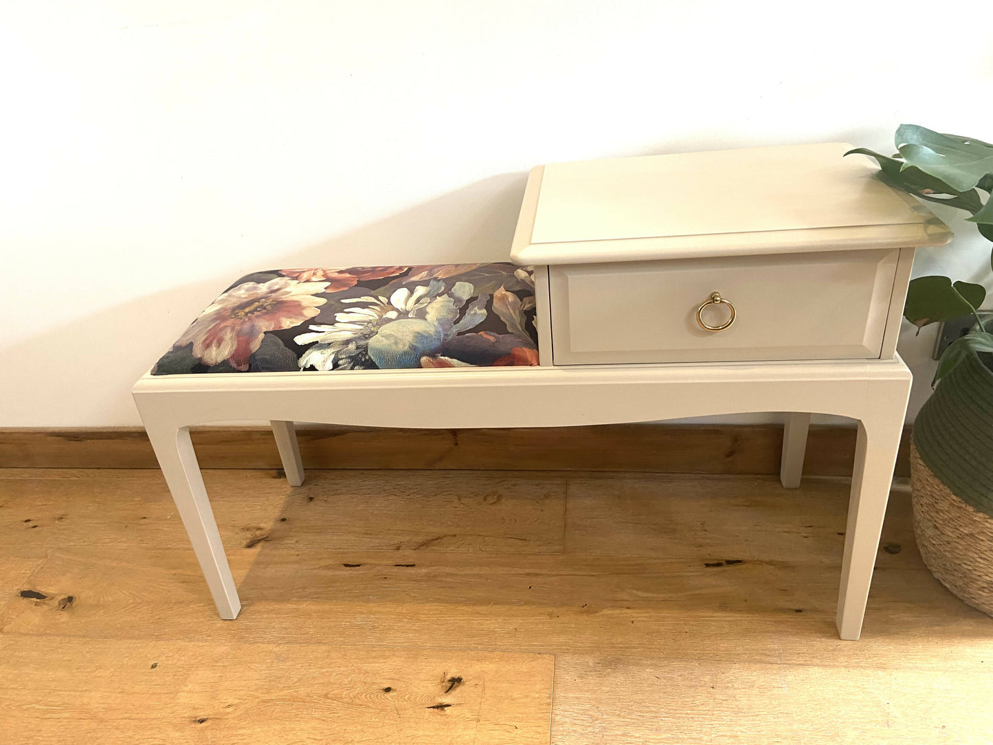 NOW SOLD Stag retro telephone table/hallway bench