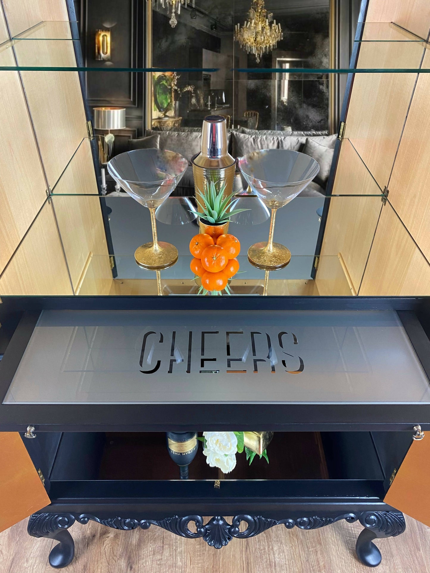 Tall Art Deco Drinks Cocktail Cabinet
