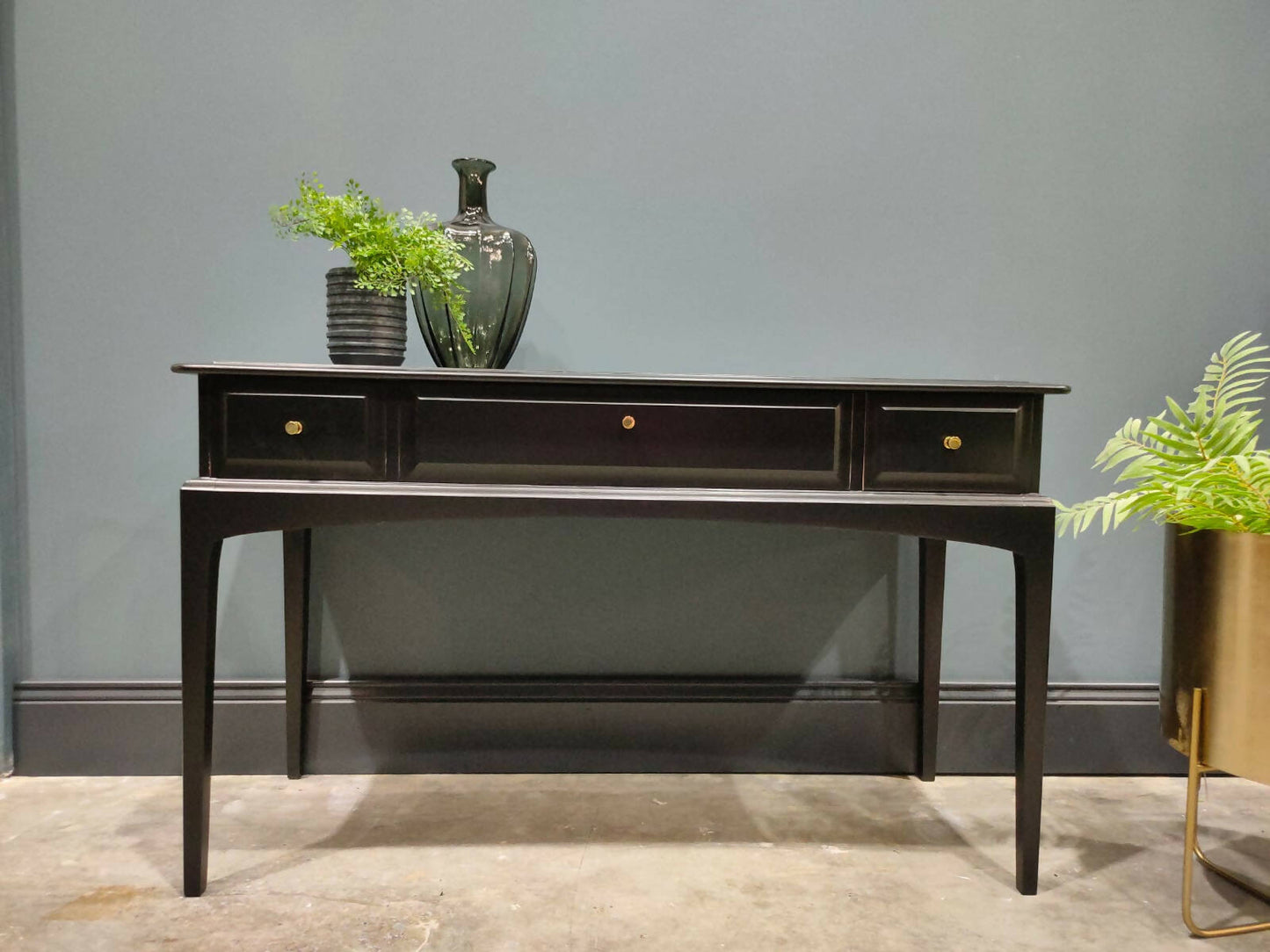 Vintage Black Stag Console Table