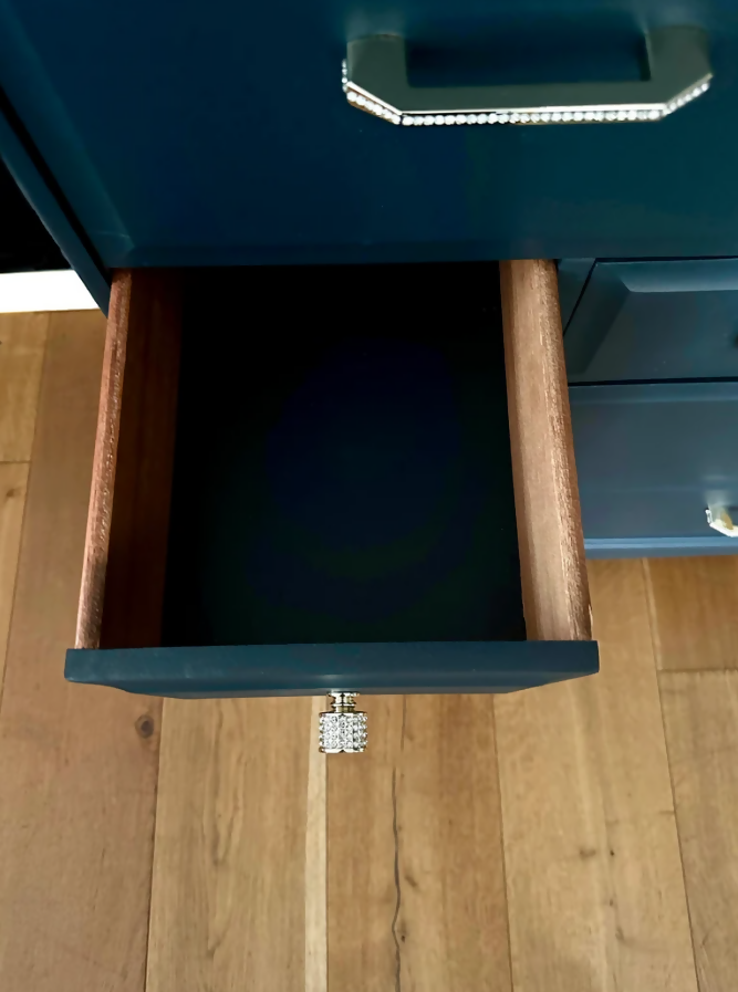 Navy Blue Stag Vintage Tallboy Chest of Drawers