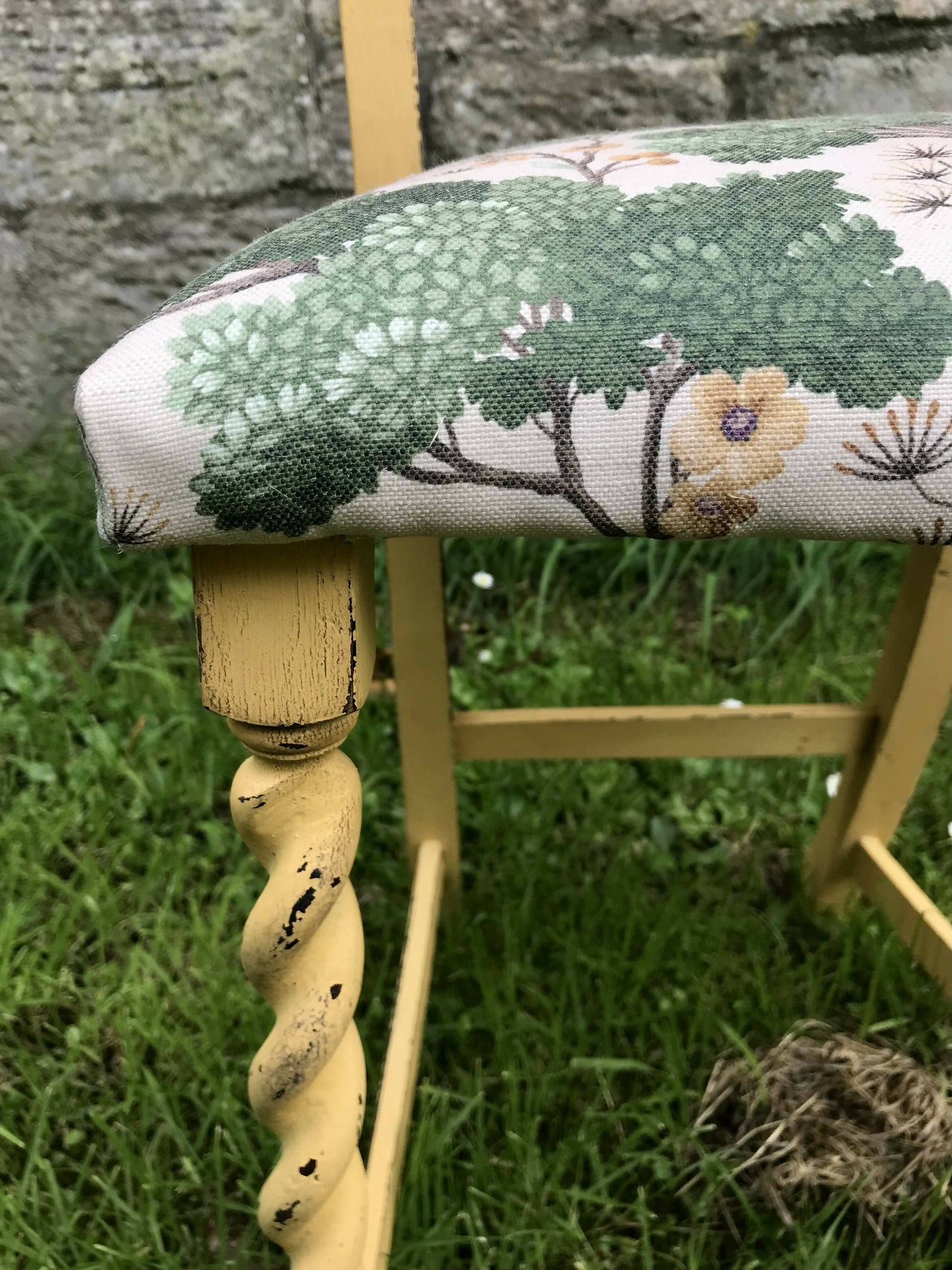 Beautiful Antique vintage carved heart chair in Miss Mustard Seed Milk Paint