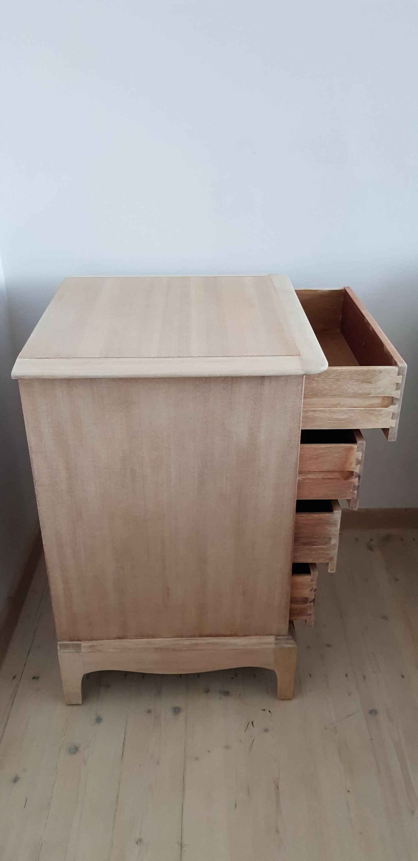 Stag Minstrel rustic, weathered style bedside table, Stag drawers natural colour