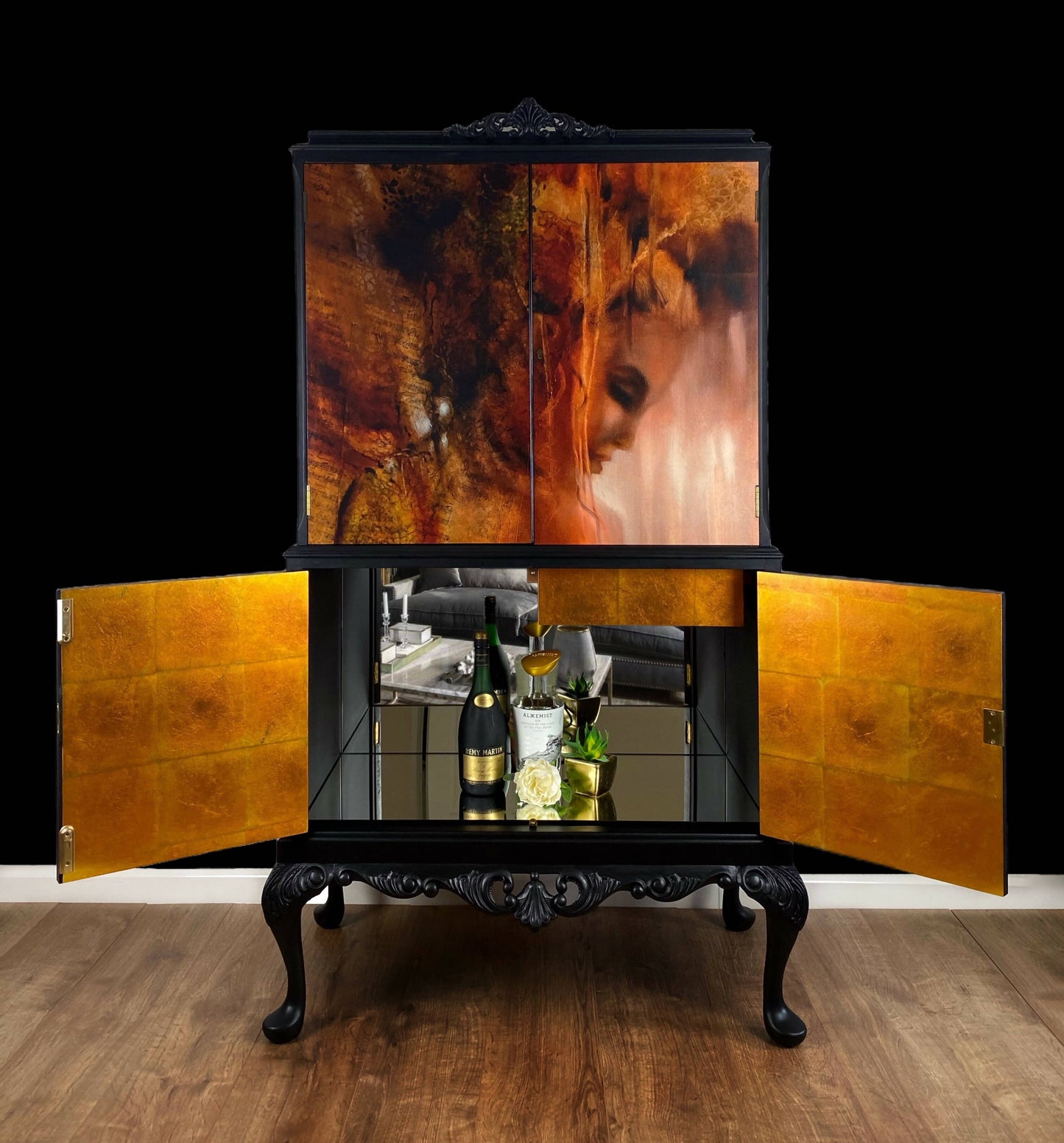 Tall Art Deco Drinks Cocktail Cabinet