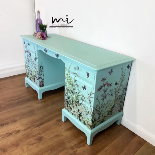 Pretty Stag Dressing Table/Desk, Floral, Flowers, Vintage, Drawers, Girls, Retro, Mid Century