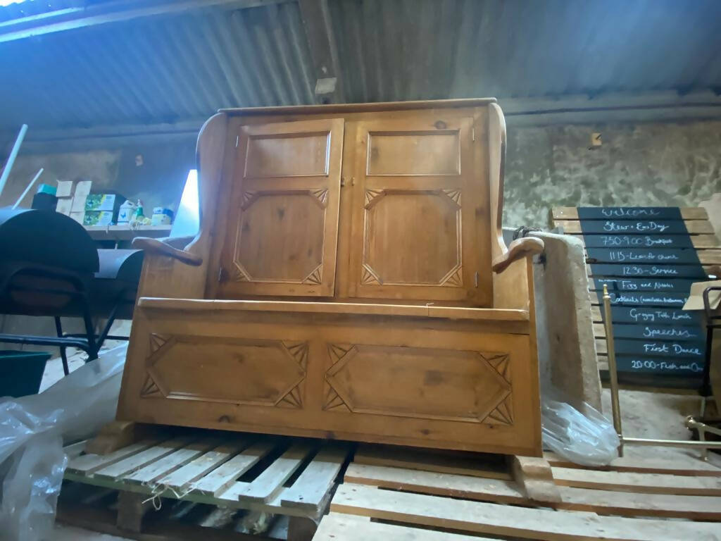 Solid pine Monks Bench