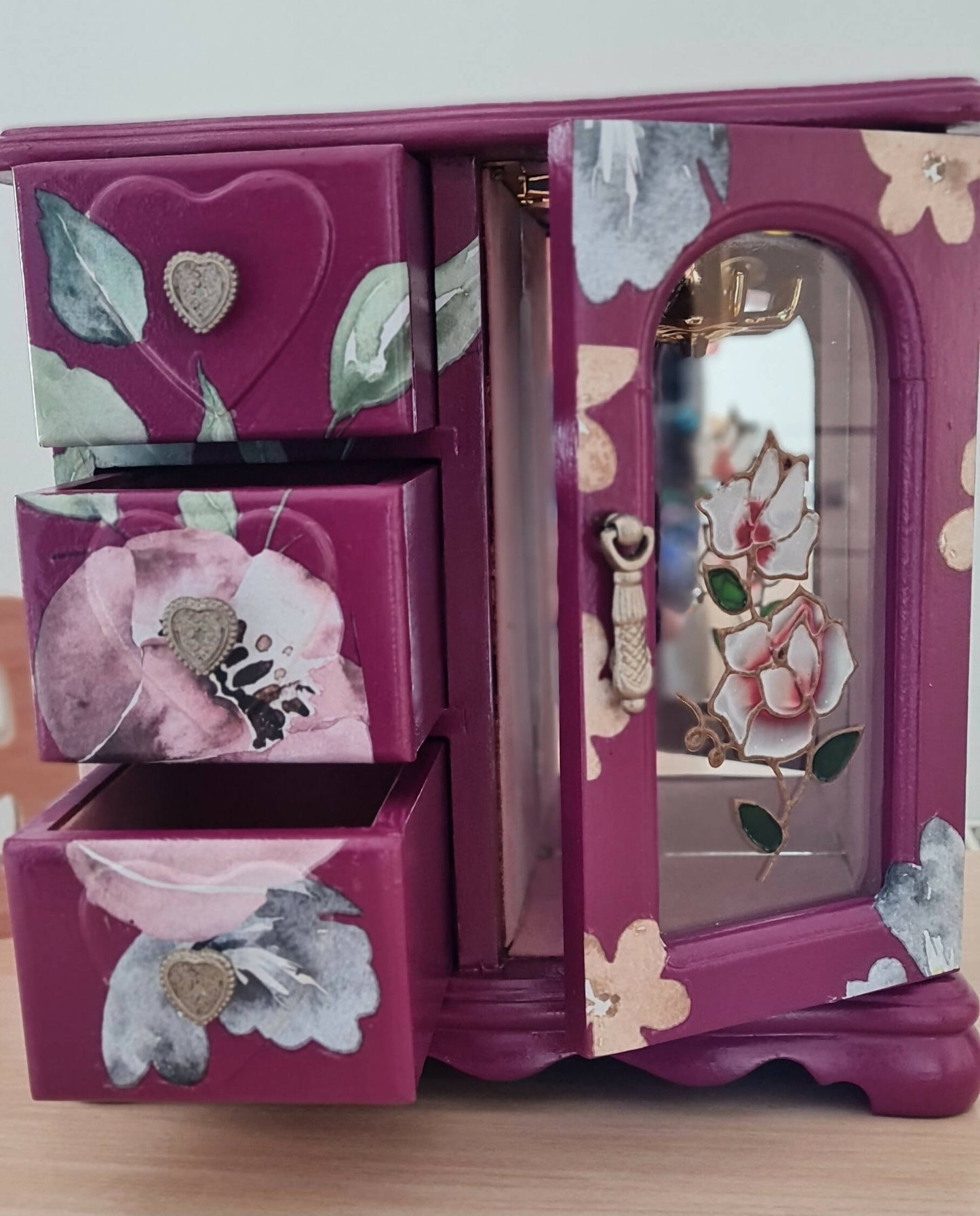 Floral Handpainted Jewellery Box