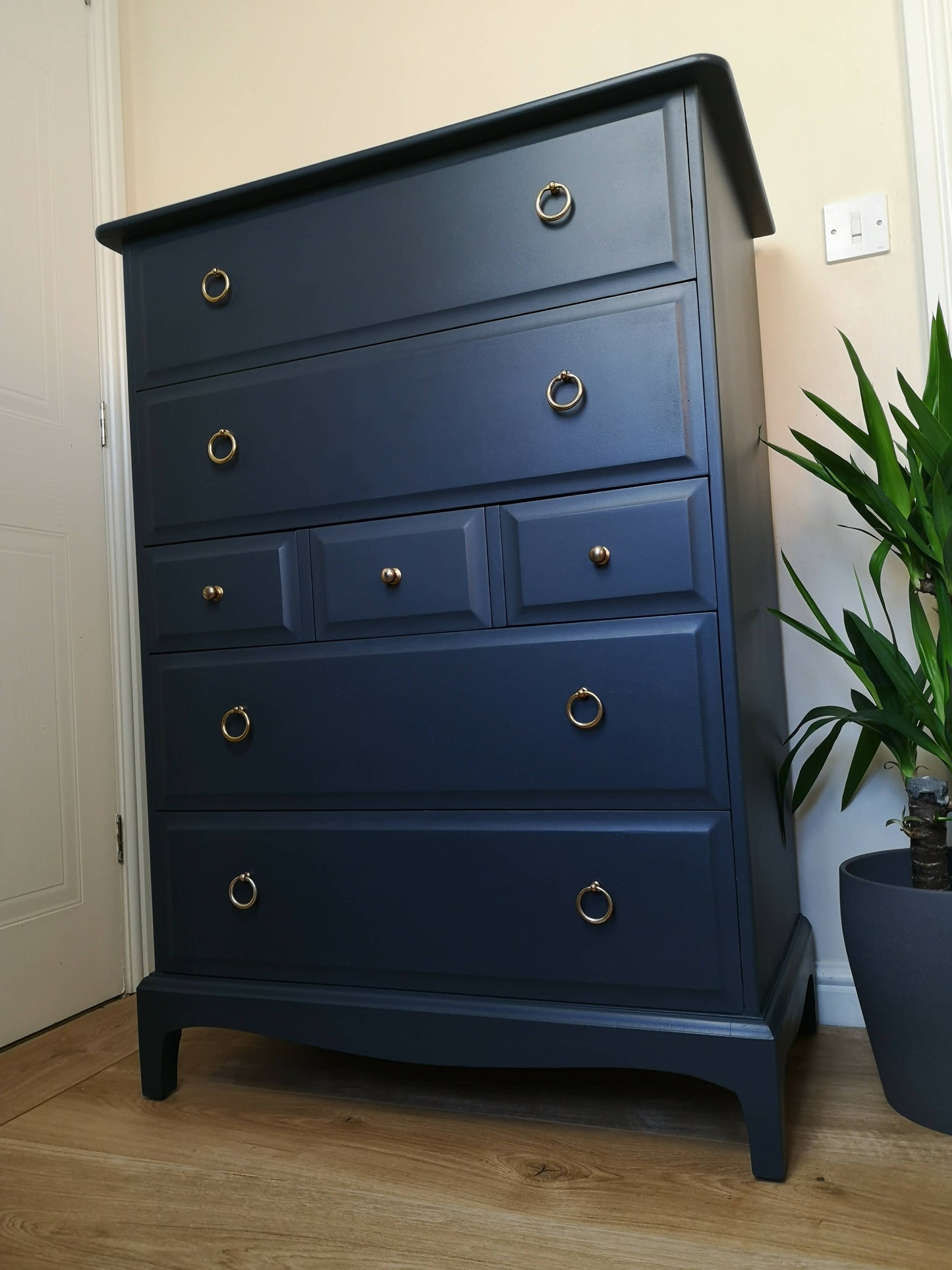 Midnight Blue with Stag brass handles.