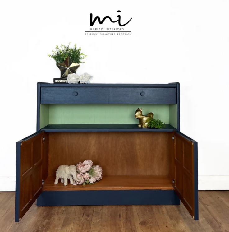 Vintage Maximalist Black Stag Drawers