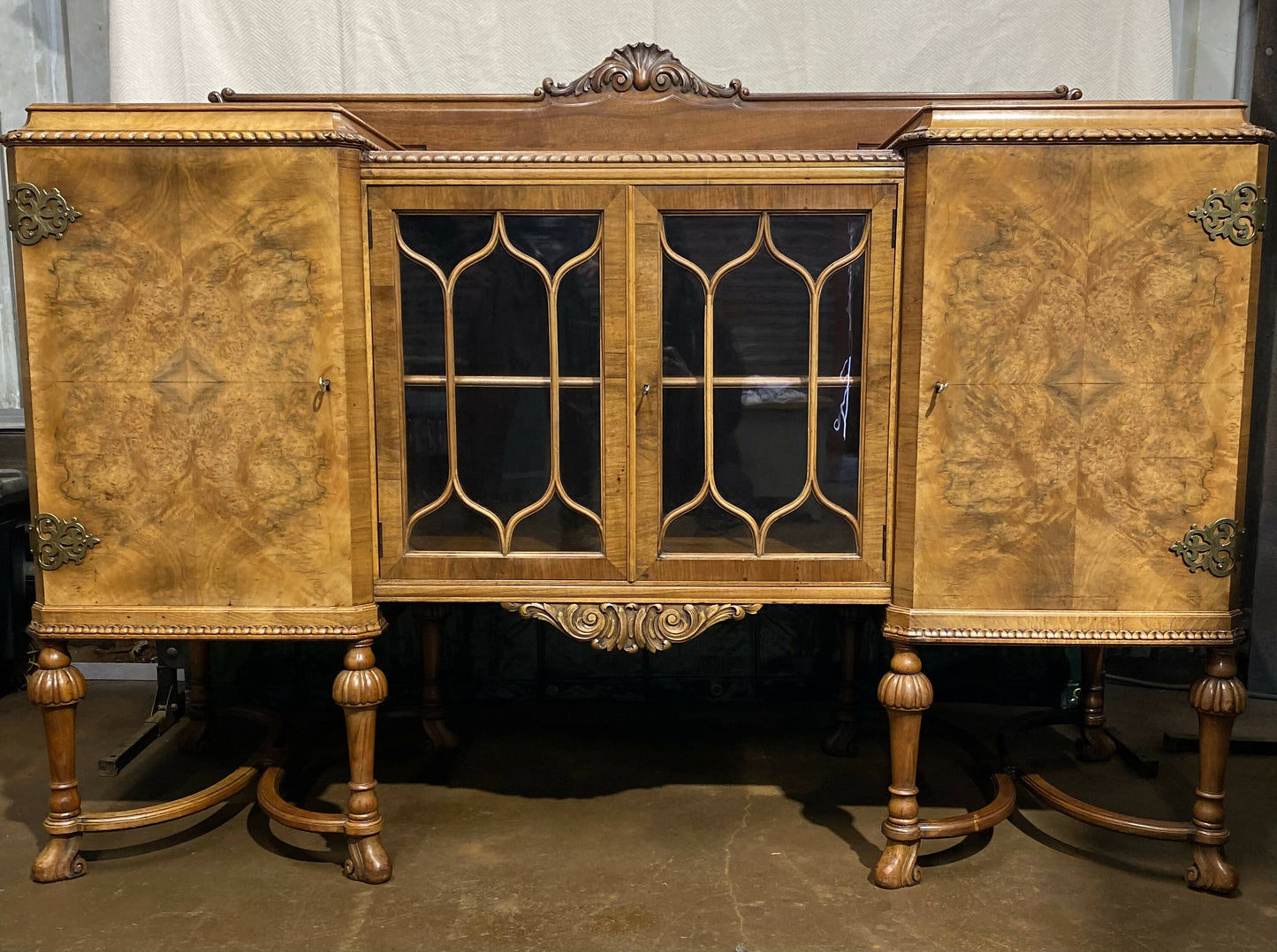 Edwardian Burl Walnut sideboard