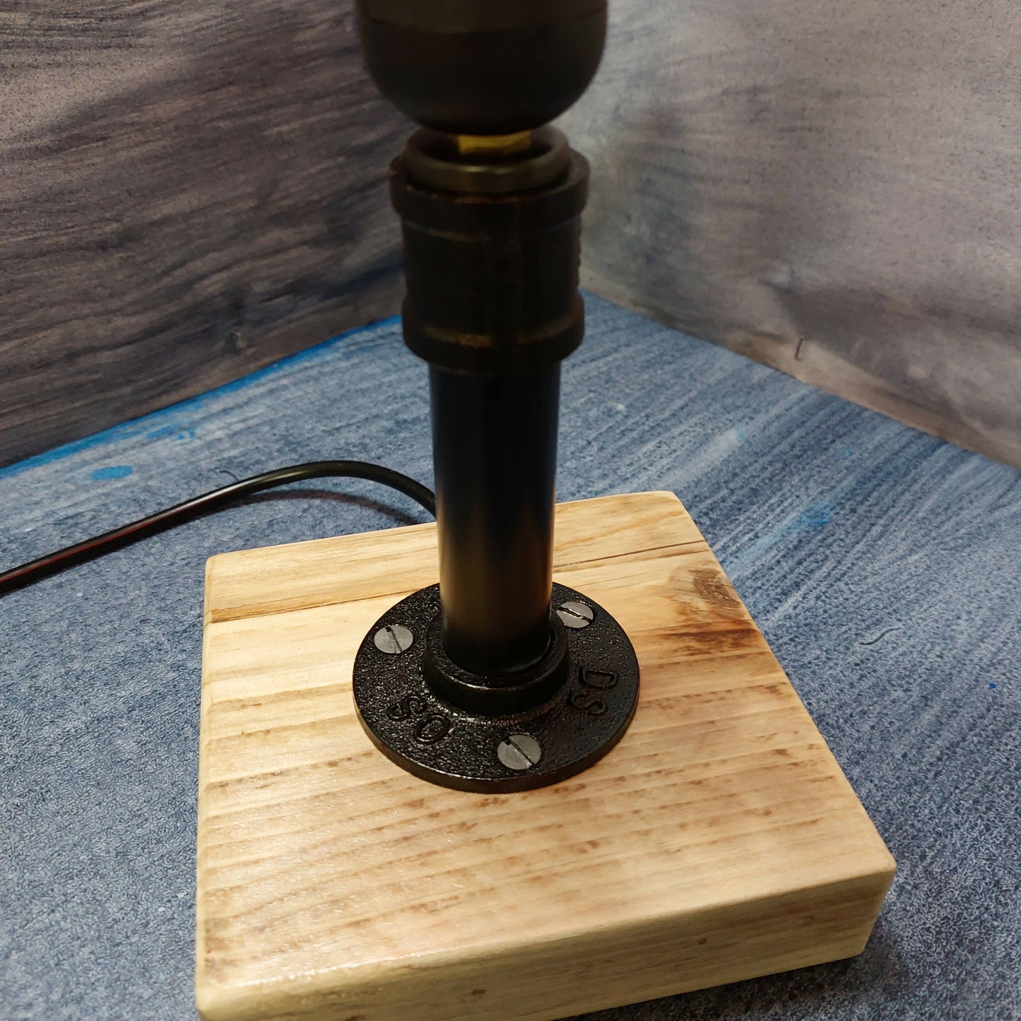 STEAM PUNK INDUSTRIAL PIPE TABLE LAMP FAIRY LIGHT LED GLOBE BULB