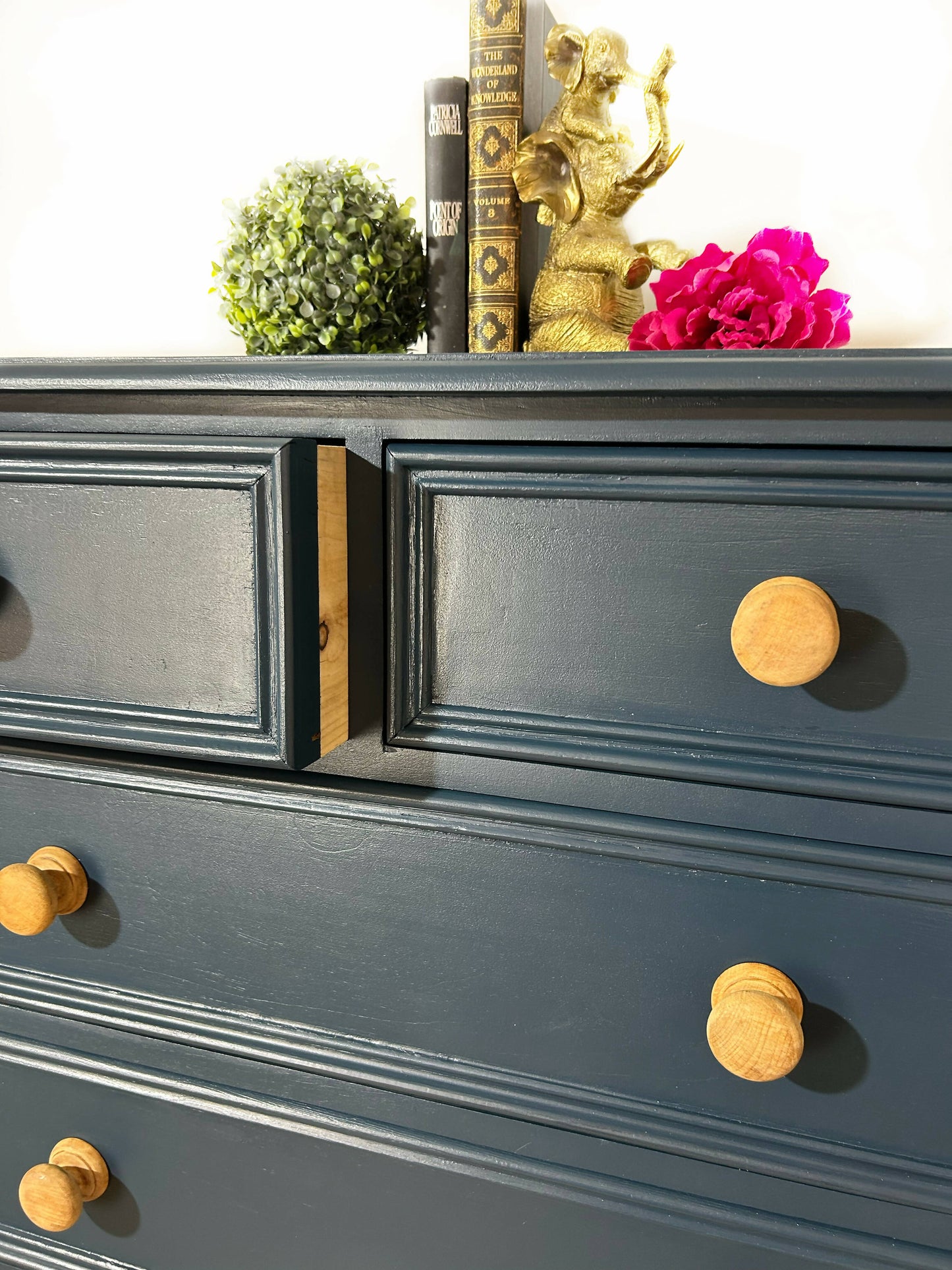 Blue Rustic Pine Chest of Drawers
