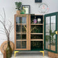 SOLD! Do not Order! Light Oak Cocktail Cabinet with stunning green & gold interior