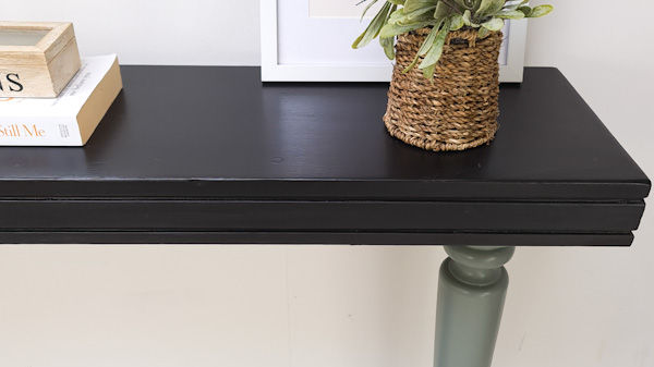 Console Hall Table, Sofa Table, Hand Painted Green and Black